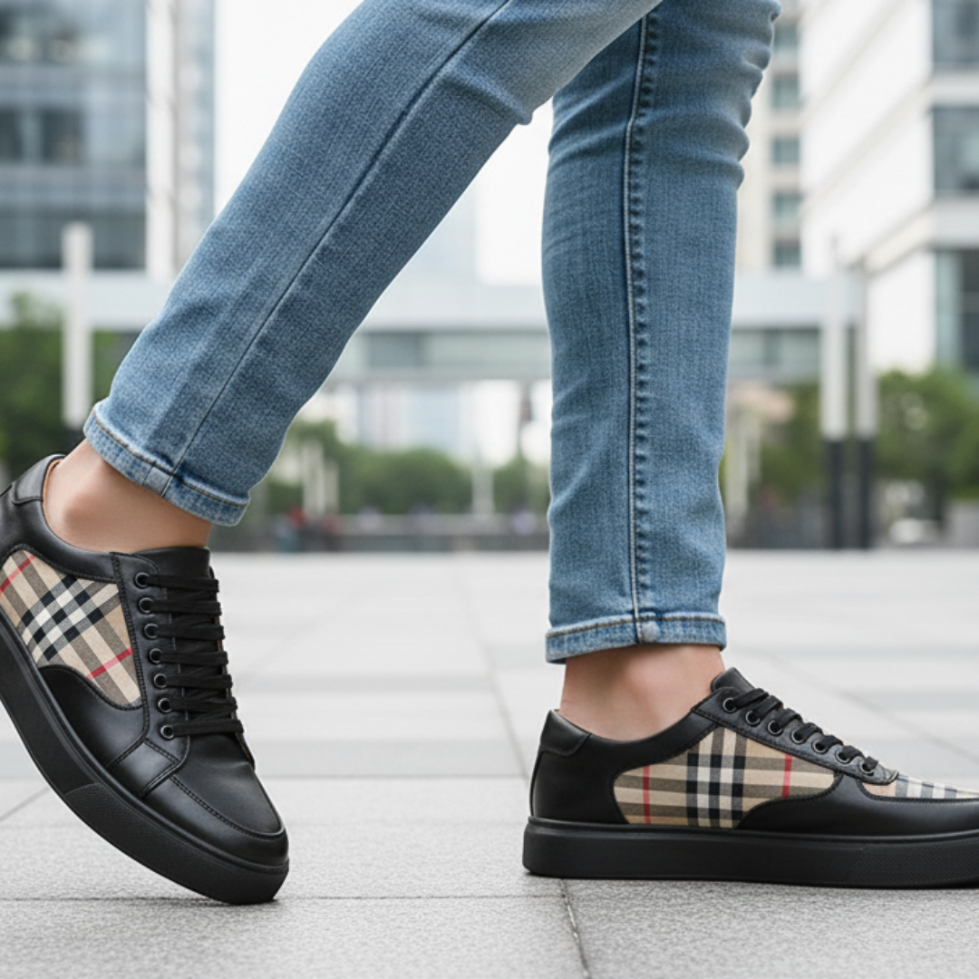 UrbanCraft French Check Leather Shoes